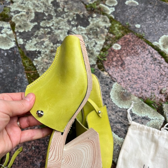 Hilos Georgia 3D Open Toe Block Heel Wasabi 8 - Picture 8 of 14